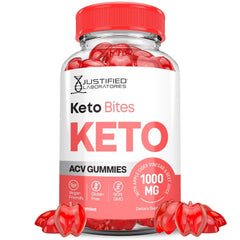 Front view of Justified Keto Bites ACV Gummies bottle