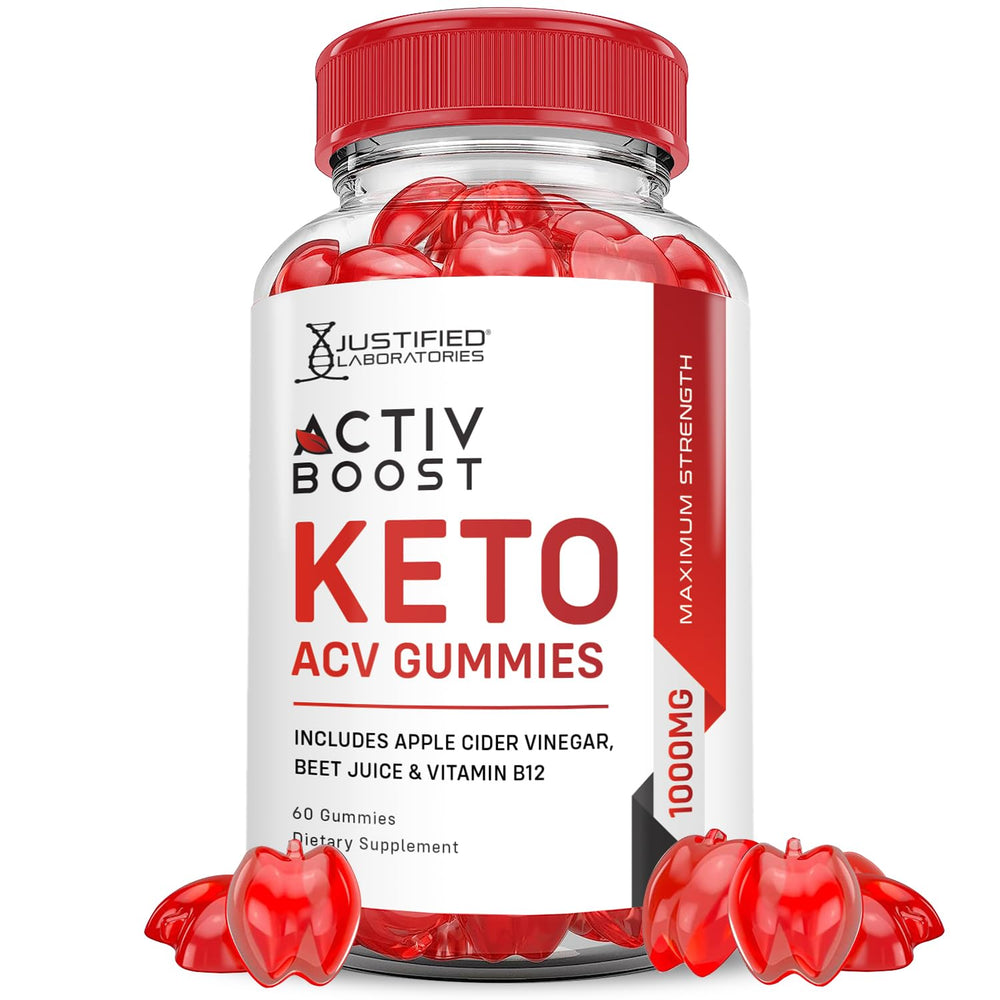 Justified Laboratories Activboost Keto ACV gummies jar for convenient daily wellness