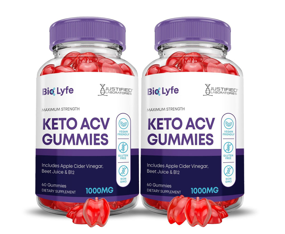 Justified Laboratories Bio Lyfe Keto ACV Gummies box front for daily chewy wellness.