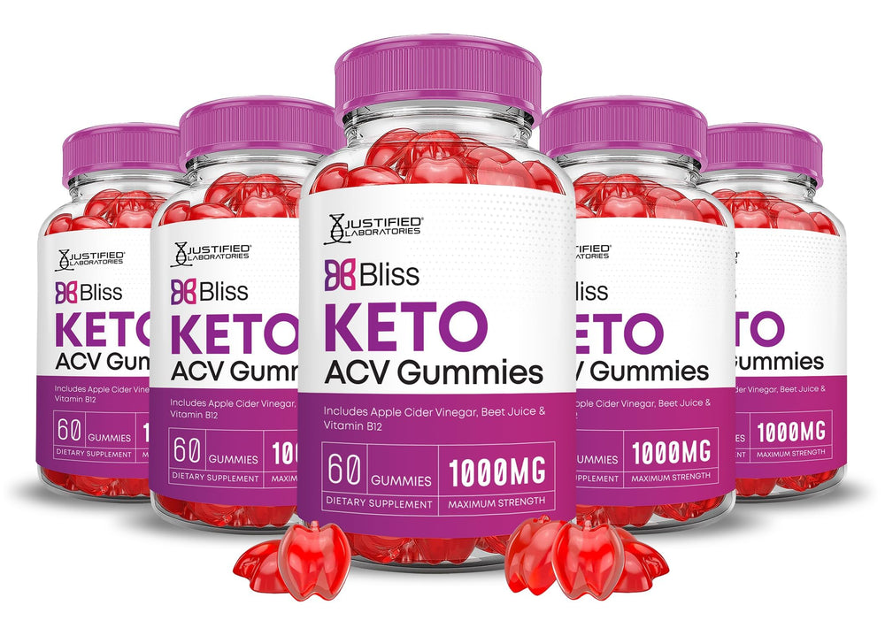 Justified Laboratories Bliss Keto ACV Gummies pack front for daily wellness support.