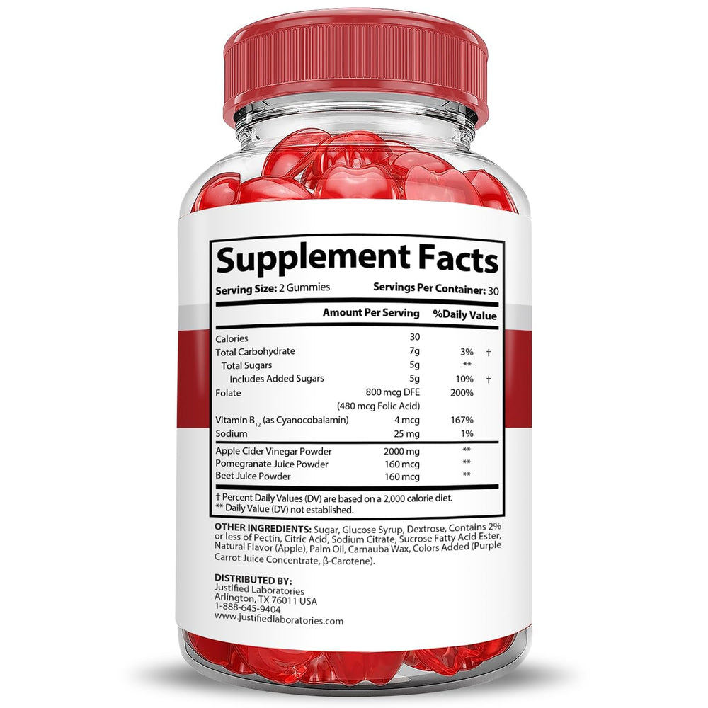 Justified Laboratories Boostline Keto ACV Gummies serving chew shows easy on-the-go use.