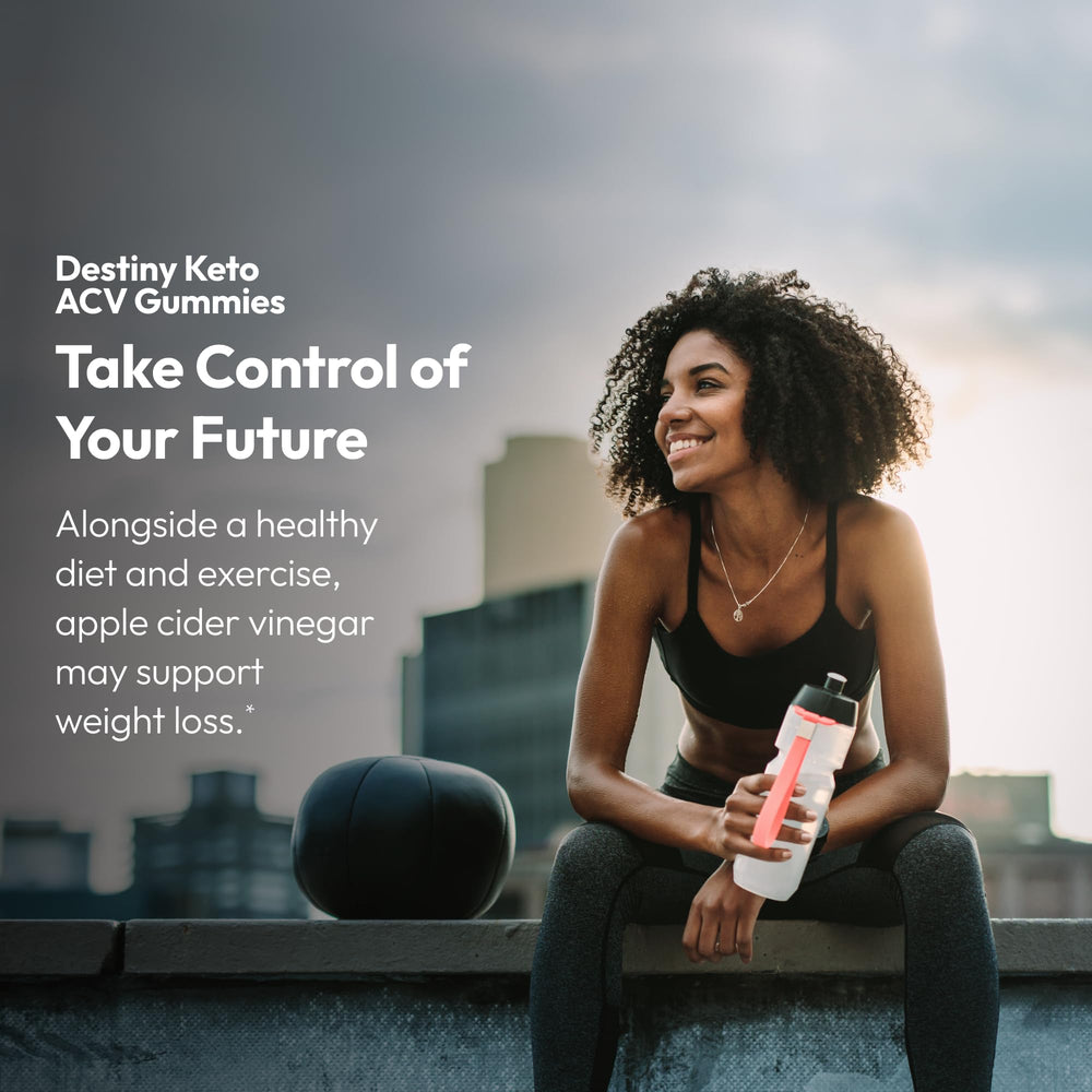 Justified Laboratories Destiny Keto ACV Gummies bottle-top ideal for on-the-go use