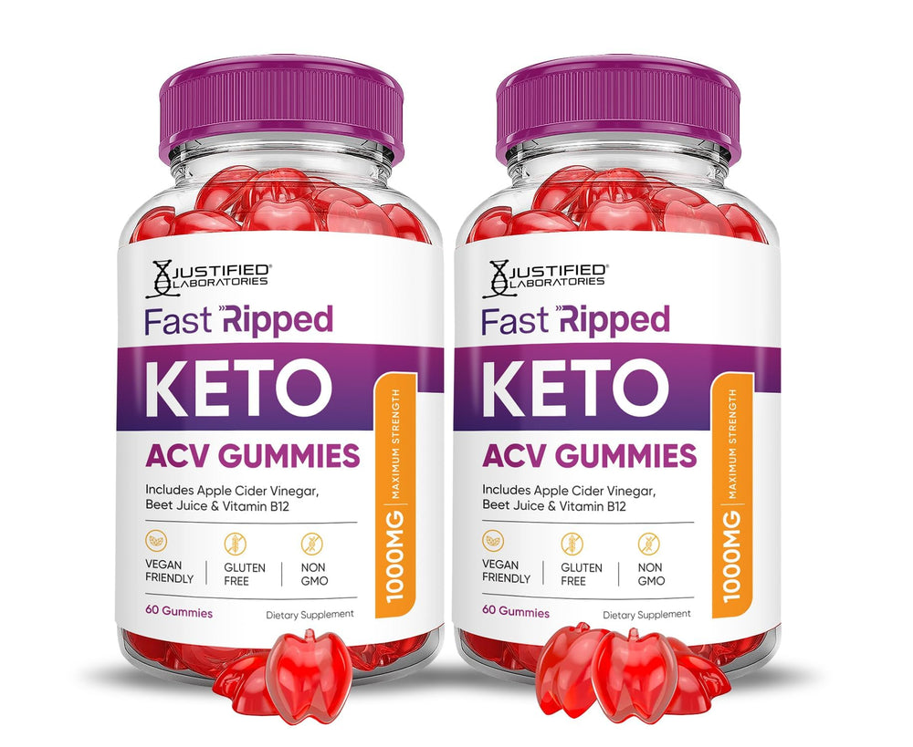 Justified Laboratories Fast Ripped Keto ACV bottle offering a tasty daily wellness boost.