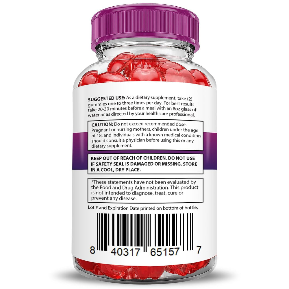 Justified Laboratories gummies in glass bottle illustrate gluten-free, gelatin-free vegan formula.