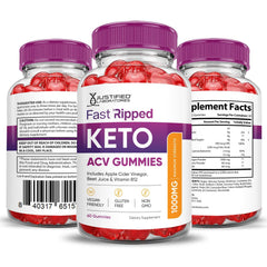 Justified Laboratories Fast Ripped Keto ACV Gummy being chewed for an easy daily ritual.