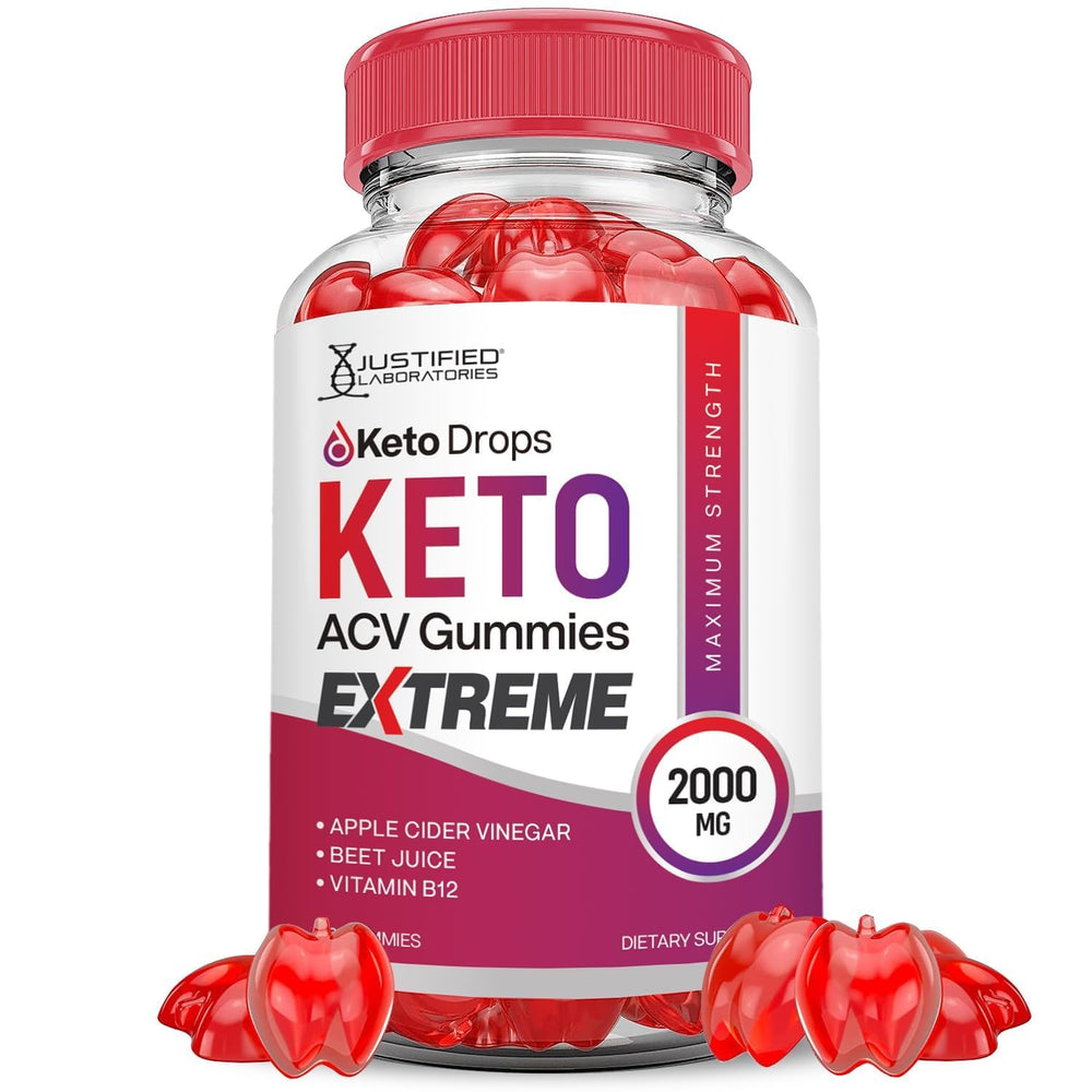 Justified Laboratories keto-drops-gummies-bottle on shelf offering convenient vegan keto option.