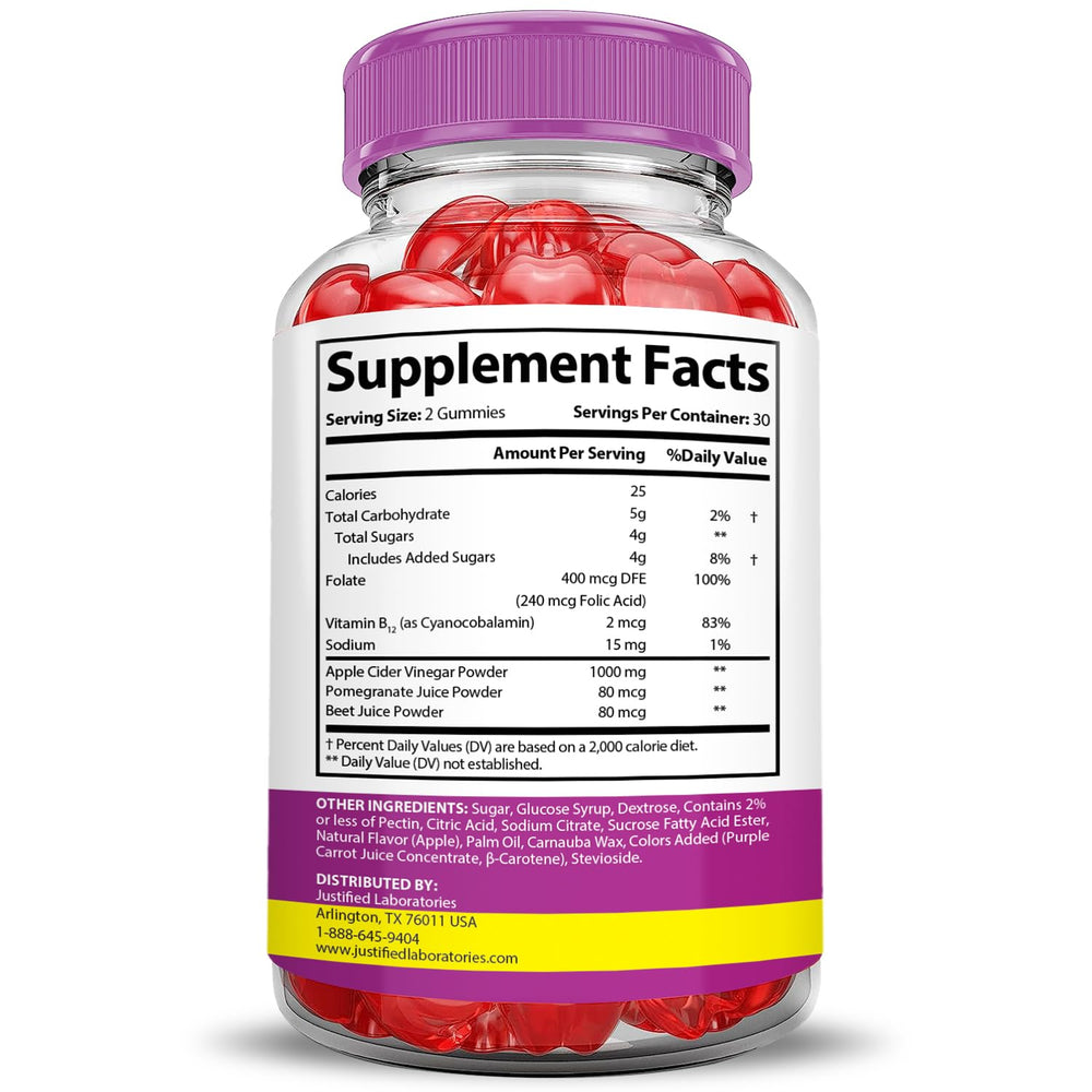 Justified Laboratories label close-up highlighting B12 and ingredient transparency