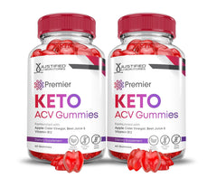Justified Laboratories Premier Keto ACV gummies 2-pack box for daily wellness support.