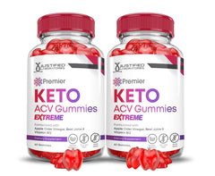 Justified Laboratories Premier Keto ACV Gummies 2-pack front bottle for a keto-friendly daily routine.