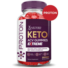 Justified Laboratories Proton Keto ACV Gummies with beet juice powder and pomegranate for flavor and nutrients