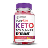 Justified Laboratories Pure Slim Keto ACV Gummies bottle front for a convenient keto-friendly daily treat
