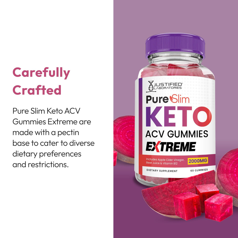 Justified Laboratories Pure Slim Keto ACV Gummies bottle-pour demonstrates easy daily dosing