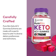 Justified Laboratories Pure Slim Keto ACV Gummies bottle-pour demonstrates easy daily dosing