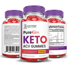 Justified Laboratories Pure Slim Keto ACV Gummies GMP label confirms safety and quality.