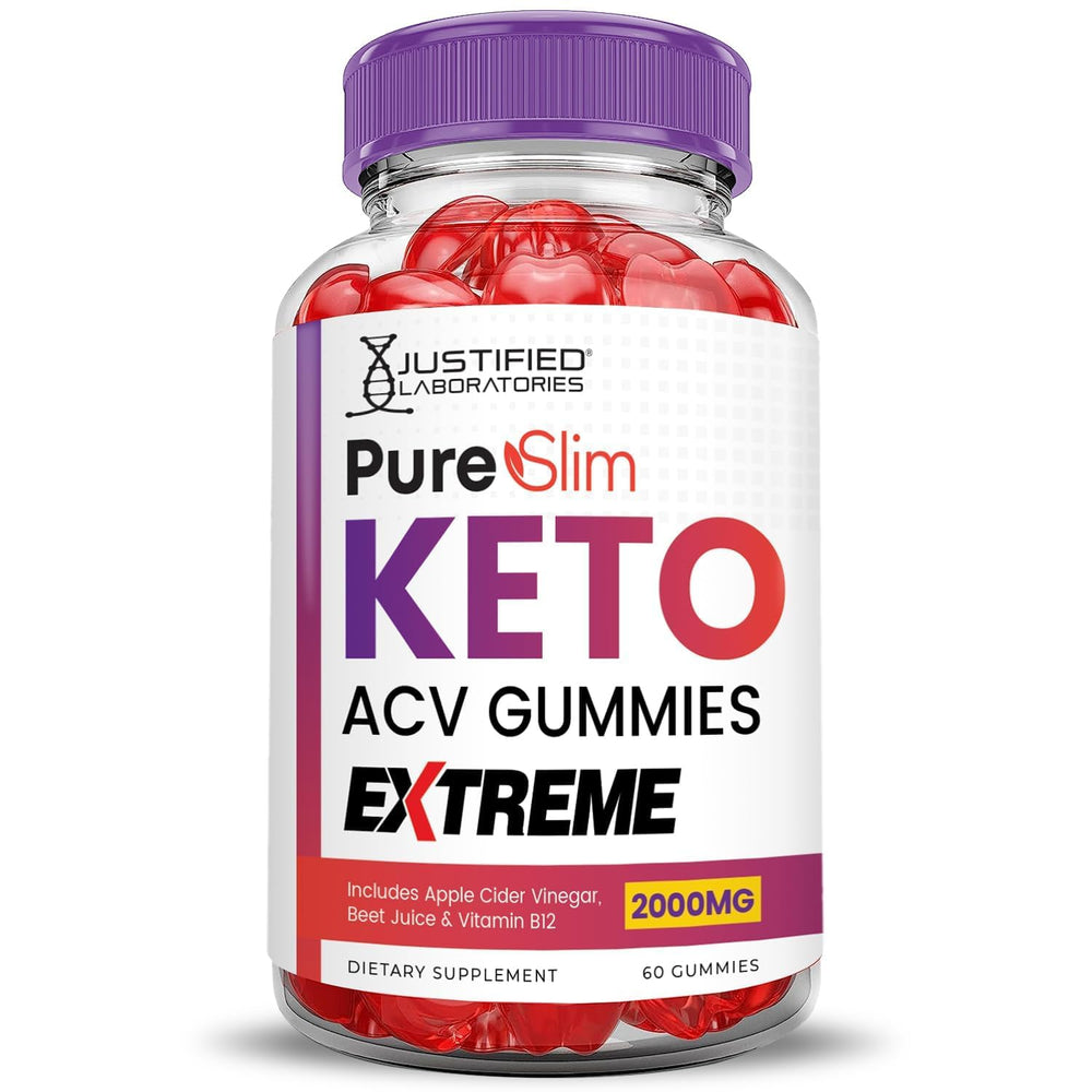 Justified Laboratories Pure Slim Keto ACV Gummies ingredient panel highlights beet and pomegranate