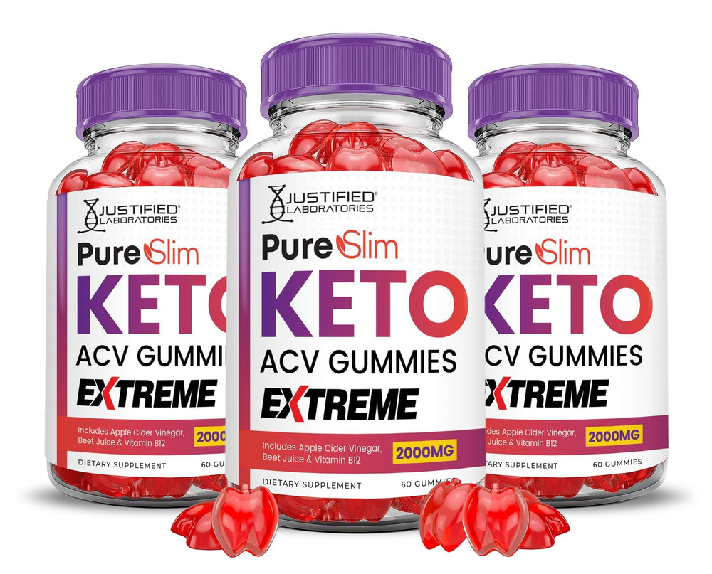 Justified Laboratories Pure Slim Keto ACV Gummies pack shot for convenient daily use.