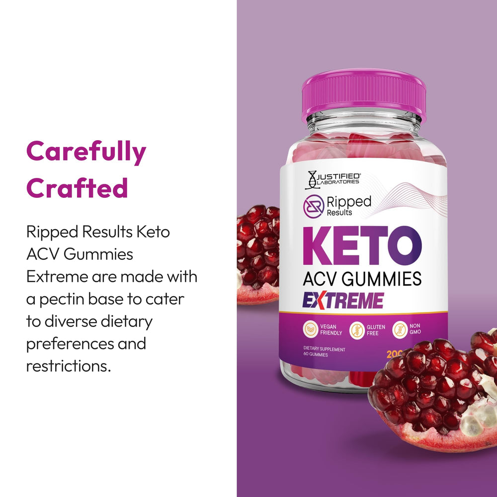 Justified Laboratories Ripped Results Keto ACV Gummies apple cider visual—tasteful blend for daily enjoyment.