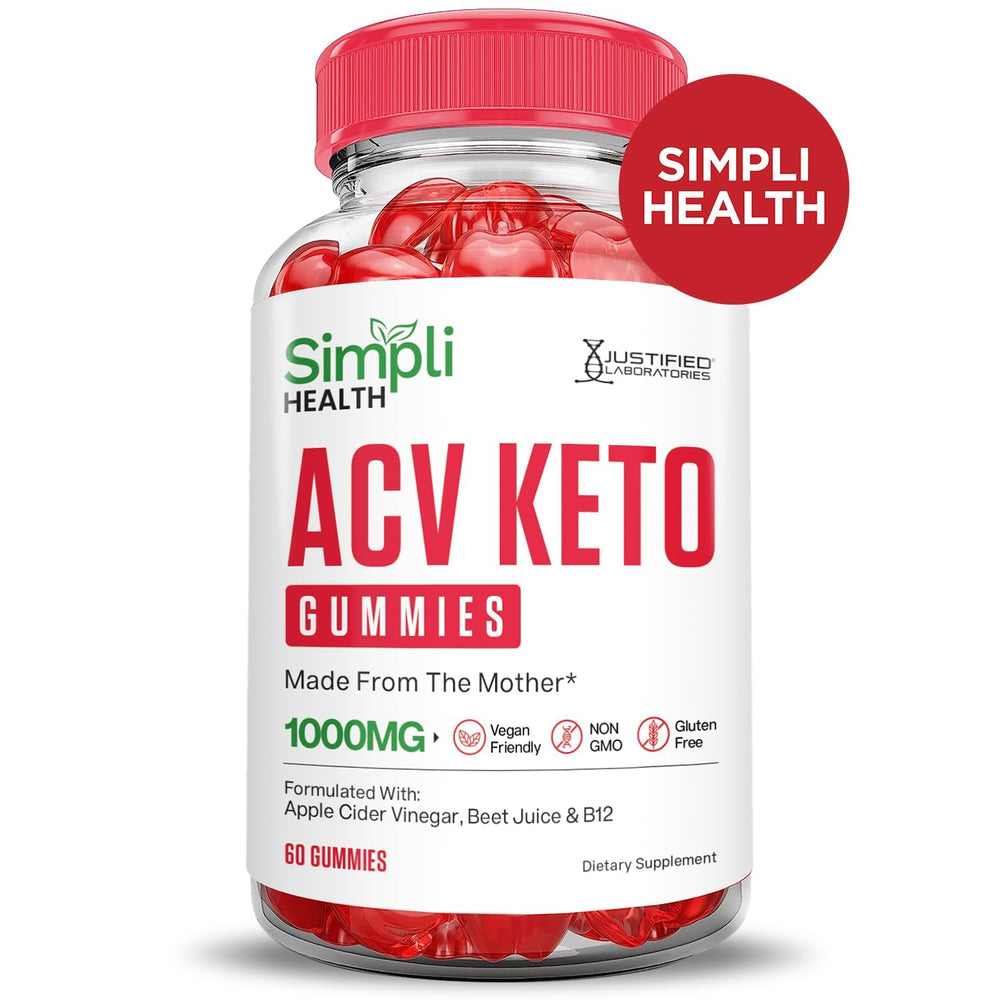 Justified Laboratories Simpli Health Keto ACV Gummies close-up of chewy gummy texture and color