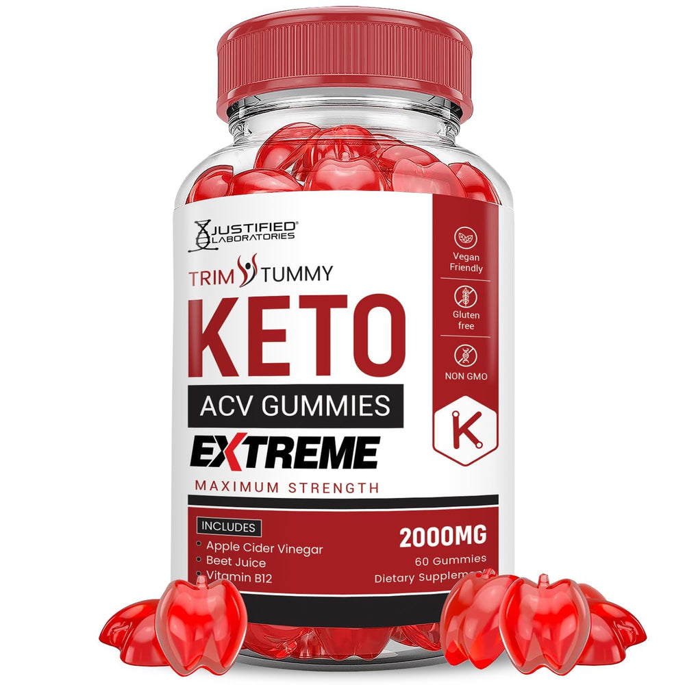 Justified Laboratories Trim Tummy Keto ACV Gummies bottle — convenient daily wellness ritual.