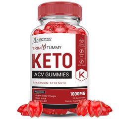 Justified Laboratories Trim Tummy Keto ACV Gummies bottle for convenient daily use.