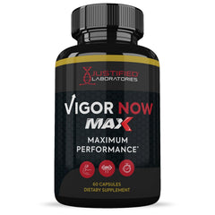 Justified Laboratories Vigor Now Max 1600MG capsules closeup, smooth coating and consistent size.
