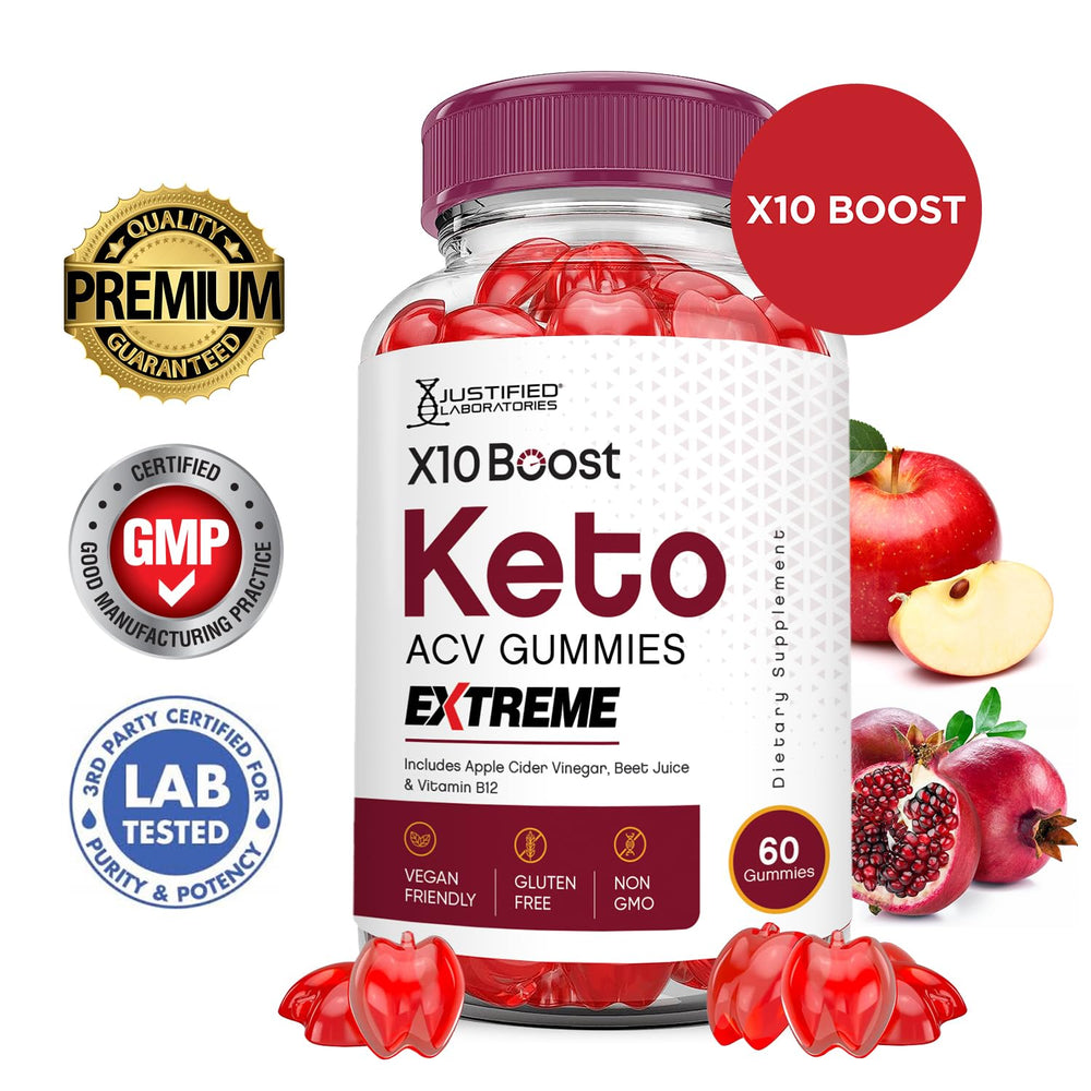 Back label of Justified Laboratories X10 Boost Keto ACV Gummies