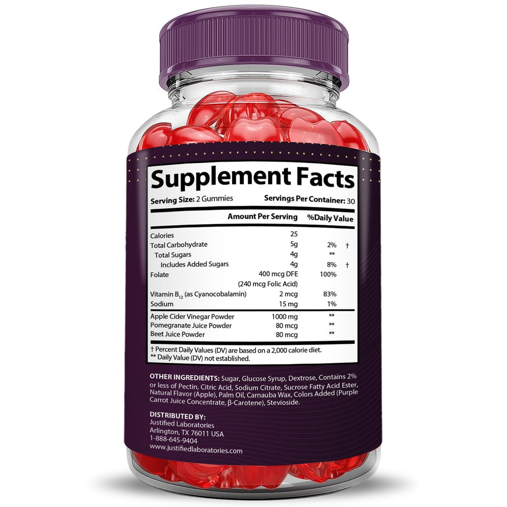 Close-up of Keto ACV gummies and product label