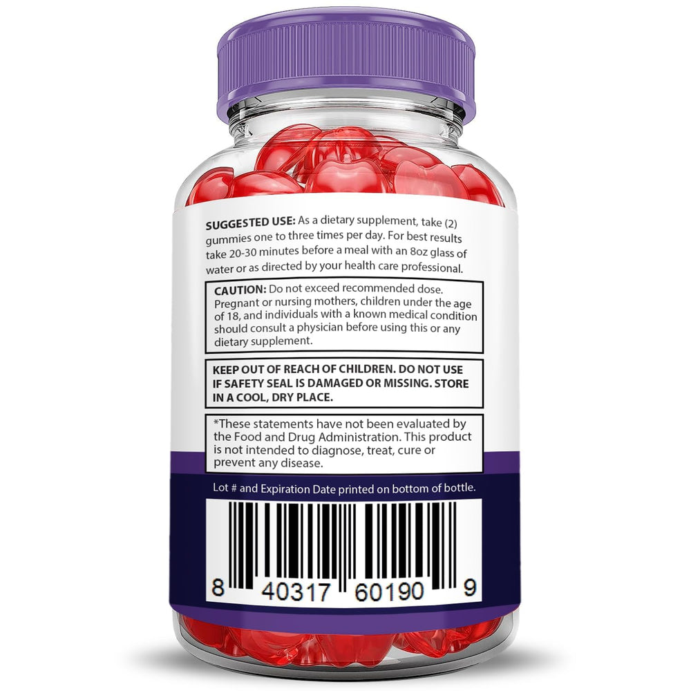 Justified Laboratories Bio Lyfe Keto ACV Gummies label shows B12 and folate benefits.