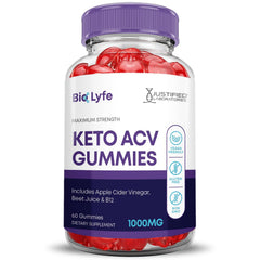 Justified Laboratories Bio Lyfe Keto ACV Gummies beet and pomegranate power.