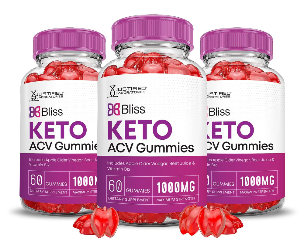 Justified Laboratories Bliss Keto ACV Gummies bottle — convenient daily boost for wellness