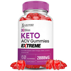 Front view of Bliss Keto ACV Gummies Extreme bottle