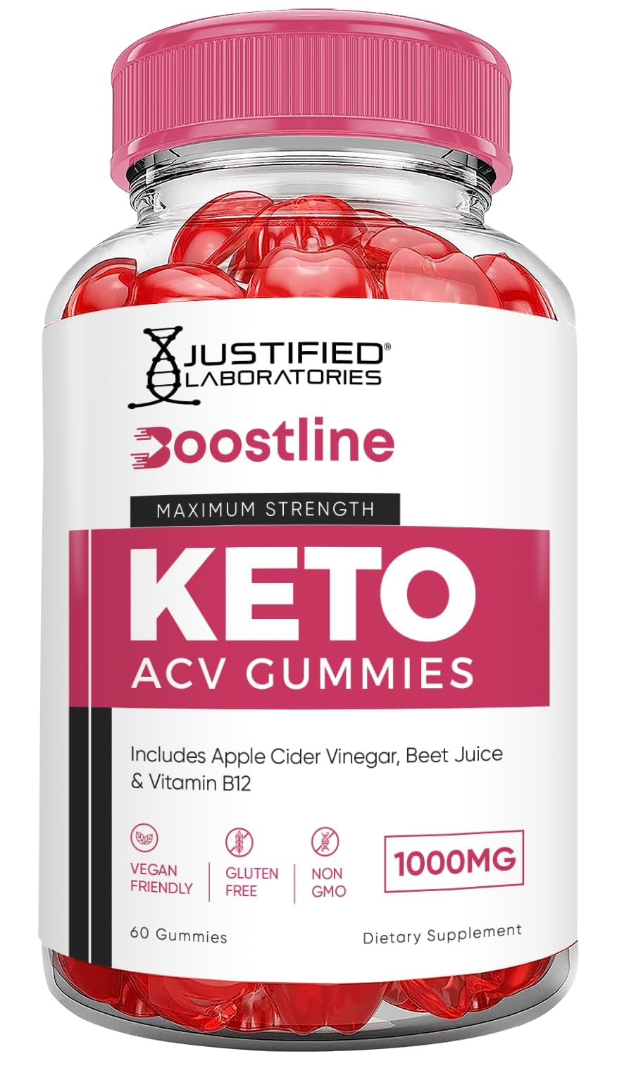Justified Laboratories Boostline Keto ACV gummies with beet juice powder