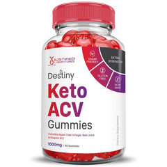 Vegan, non-GMO and gluten-free labeling on Destiny Keto Gummies packaging