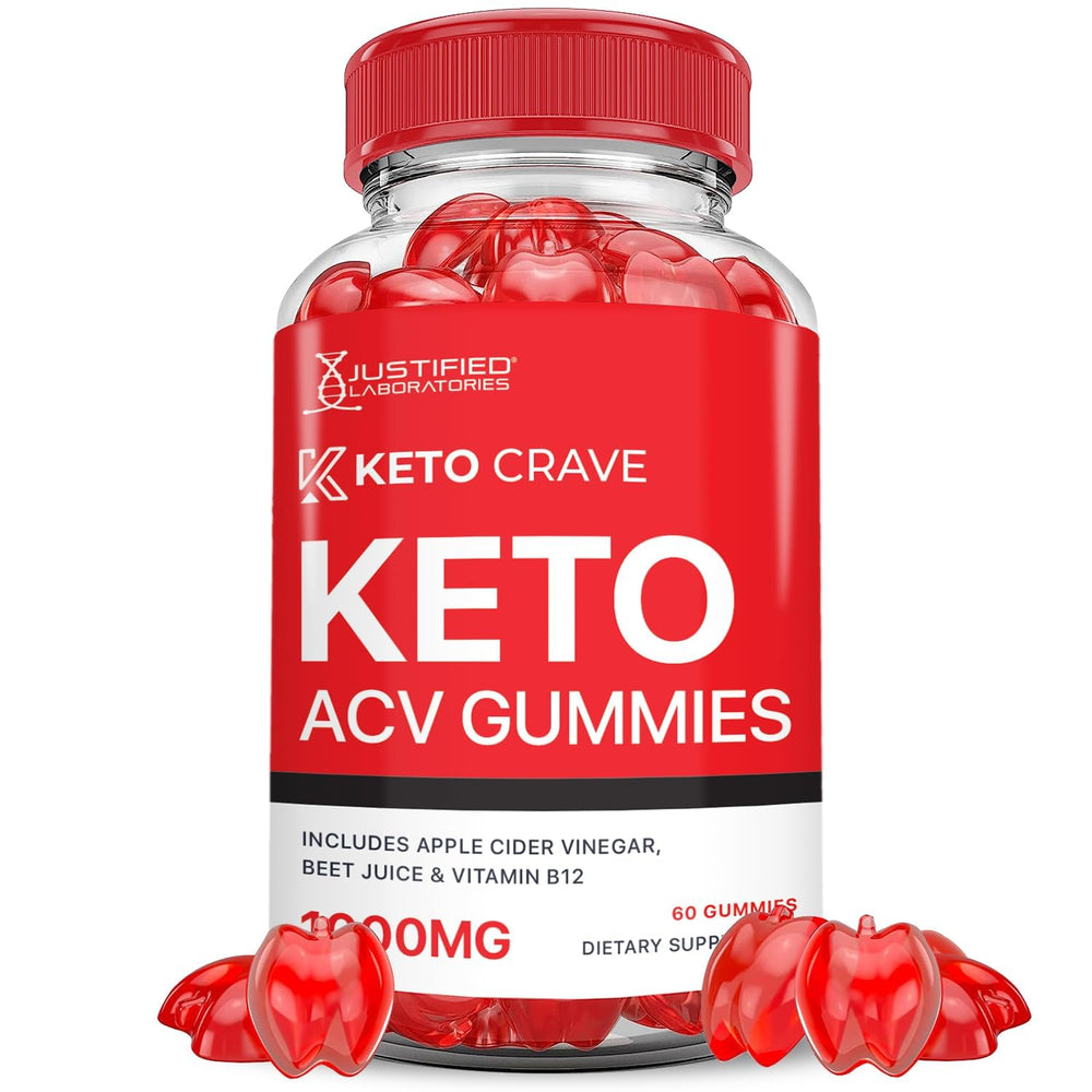 Justified Laboratories Keto Crave ACV Gummies Advanced Formula bottle and gummies