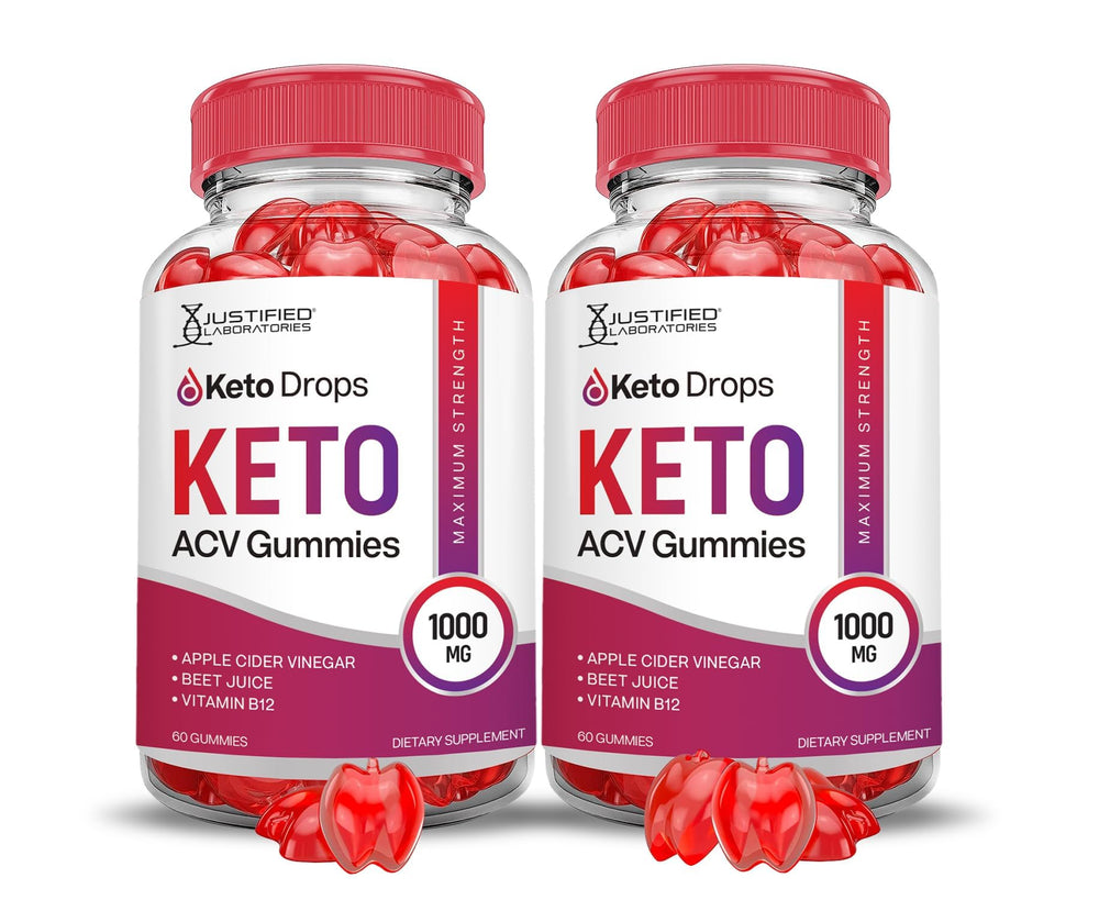 Justified Laboratories Keto Drops ACV Gummies 2-pack bottle