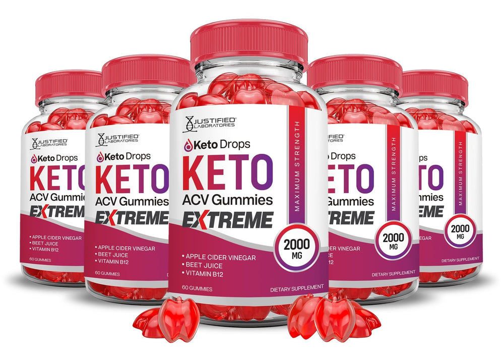 Justified Laboratories Keto Drops ACV Gummies 5-pack, 300 gummies, front view