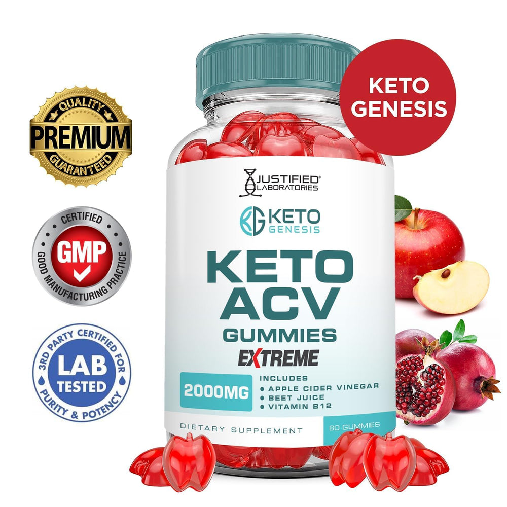 Keto Genesis ACV Gummies Extreme 2000MG bottle close-up