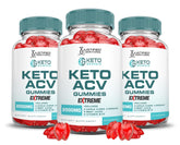 Front view of Justified Laboratories Keto Genesis ACV Gummies 3-Pack (180 gummies)