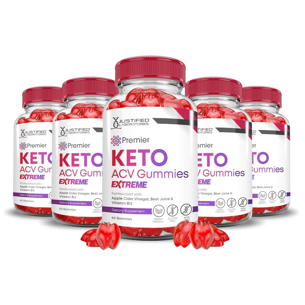 Justified Laboratories Premier Keto ACV Gummies bottle for daily nutrition and energy support.