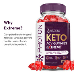 Justified Laboratories Proton Keto ACV packaging label highlighting vegan and non-GMO