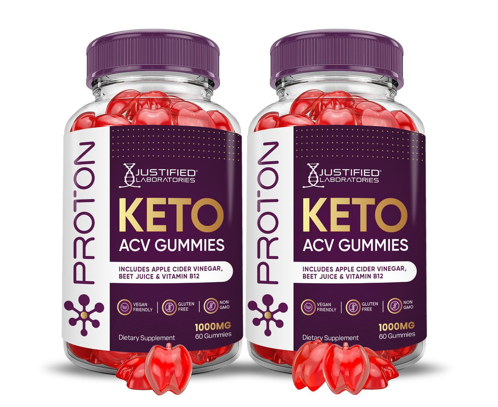 Justified Laboratories Proton Protein Keto ACV Gummies bottle pour for a convenient daily keto ritual.