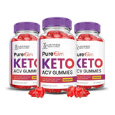 Justified Laboratories Pure Slim Keto ACV Gummies bottle front with three-pack packaging for easy daily use