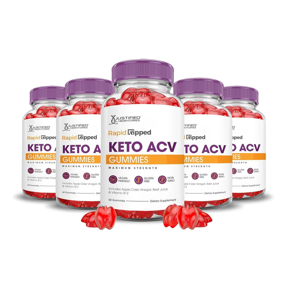 Justified Laboratories Rapid Ripped Keto ACV bottle showing 1000mg per serving for daily use.