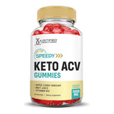 Justified Laboratories Speedy Keto ACV Gummies, bote frontal, fácil dosis para tu rutina diaria.