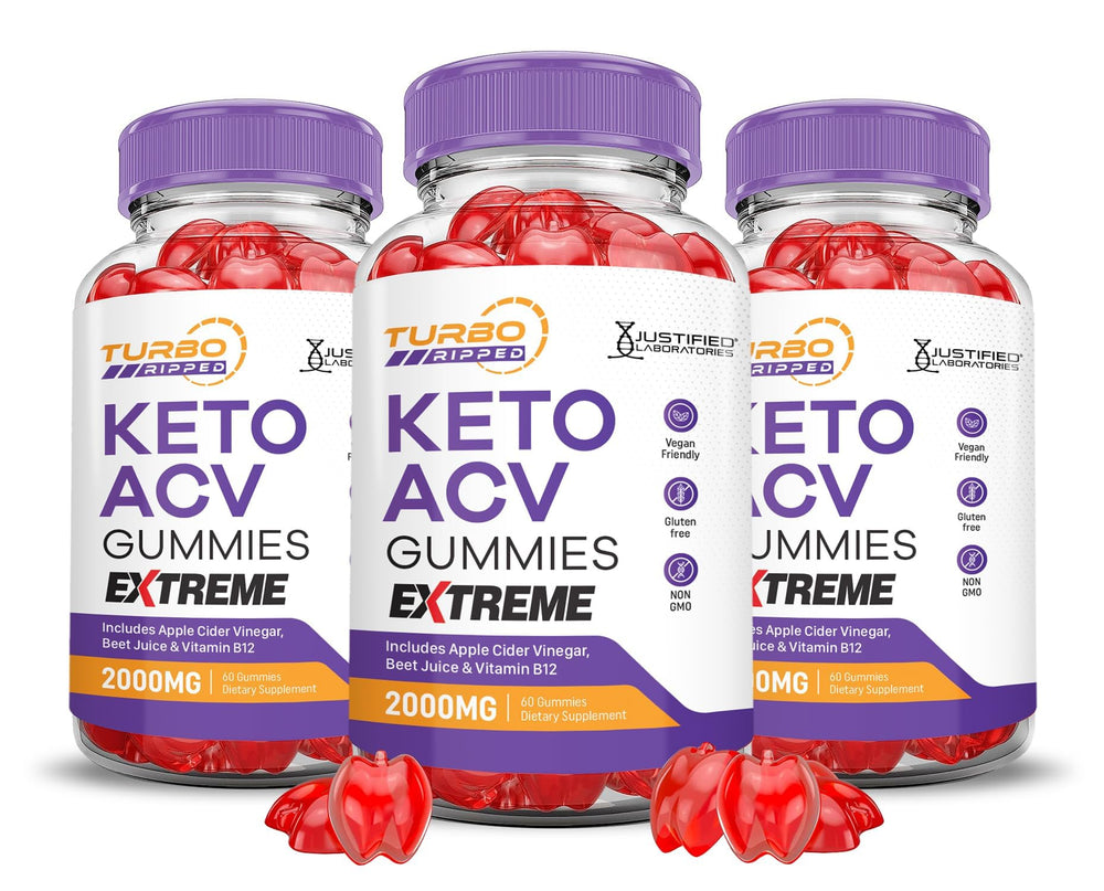 Justified Laboratories Tubo Ripped Keto ACV Gummies 3-pack packaging