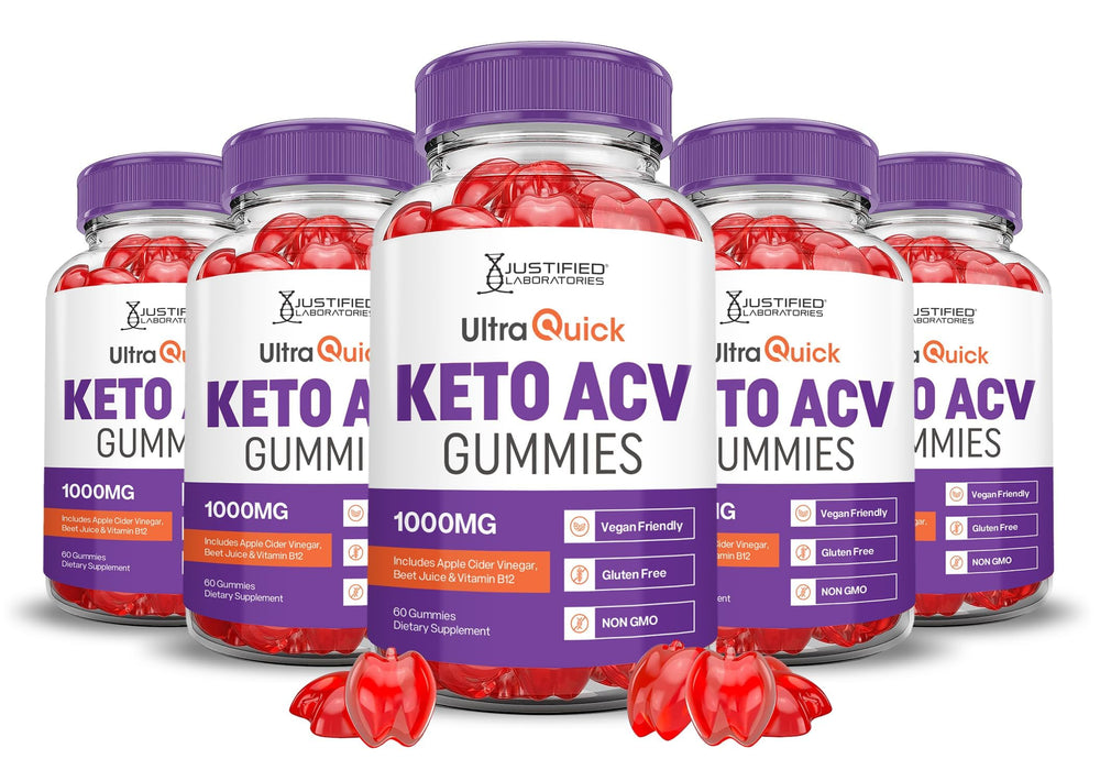 Justified Laboratories Ultra Quick Keto ACV Gummies pack shows convenient daily nutrition.