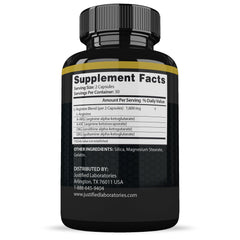 Front view of Justified Laboratories Vigor Now Max bottle in 3-pack