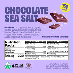 Cross-section texture of JUSTNOSH Chocolate Sea Salt Collagen Bar