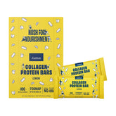 Front view of JustNosh Lemon Collagen Protein Bar package