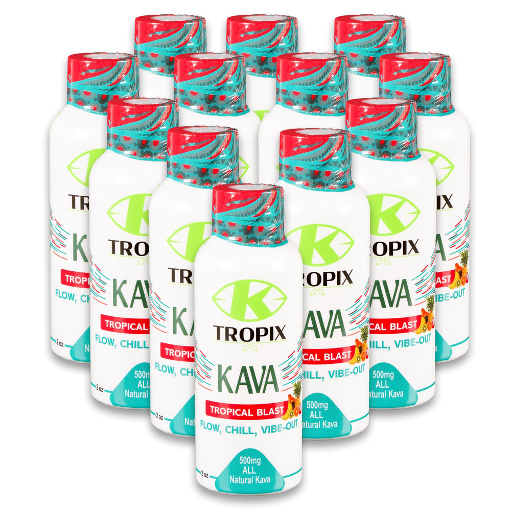 K-Tropix Kava Shot Tropical Blast bottle front view
